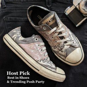 Converse Rare Lilac Gray & Silver Pattern Sneakers